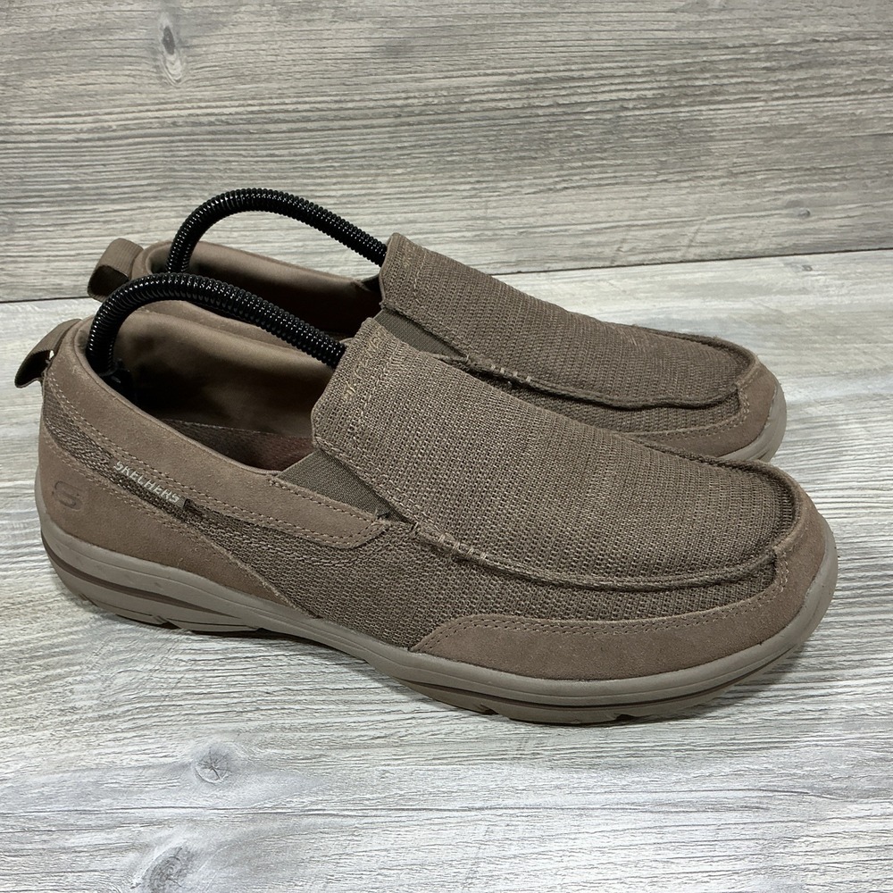 Skechers Harper-Mezo 65578 Taupe Comfort Shoes Slip On Loafers Men's Size 8.5